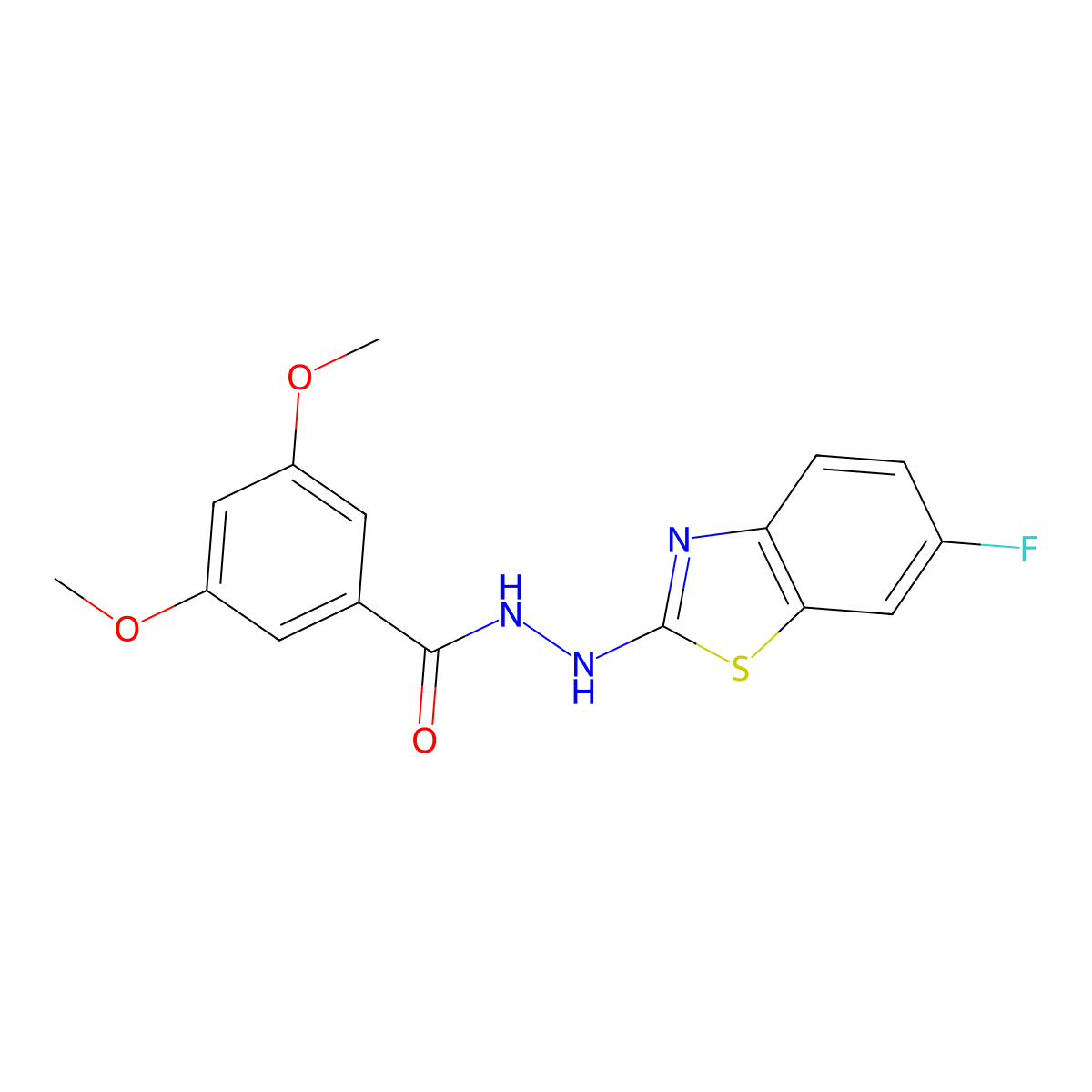N'-(6-fluoro-1,3-benzothiazol-2-yl)-3,5-dimethoxybenzohydrazide molecular structure, CAS 851980-01-3