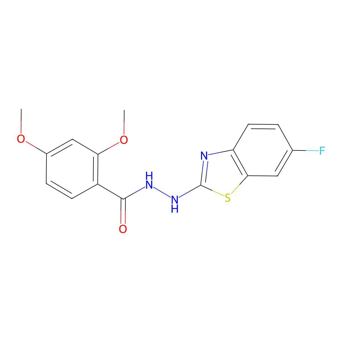 N'-(6-fluorobenzo[d]thiazol-2-yl)-2,4-dimethoxybenzohydrazide molecular structure, CAS 851980-02-4