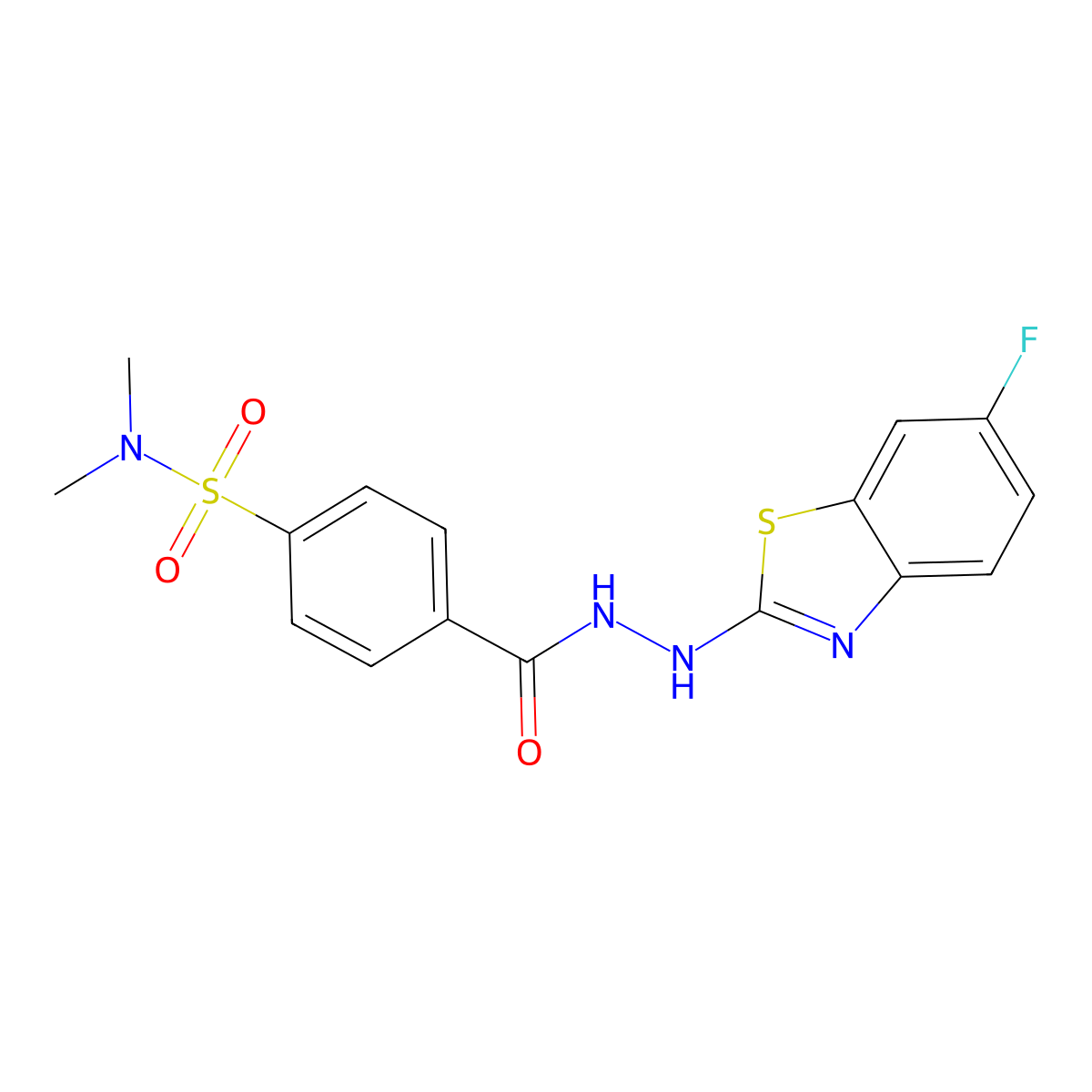 4-(2-(6-fluorobenzo[d]thiazol-2-yl)hydrazinecarbonyl)-N,N-dimethylbenzenesulfonamide molecular structure, CAS 851980-05-7