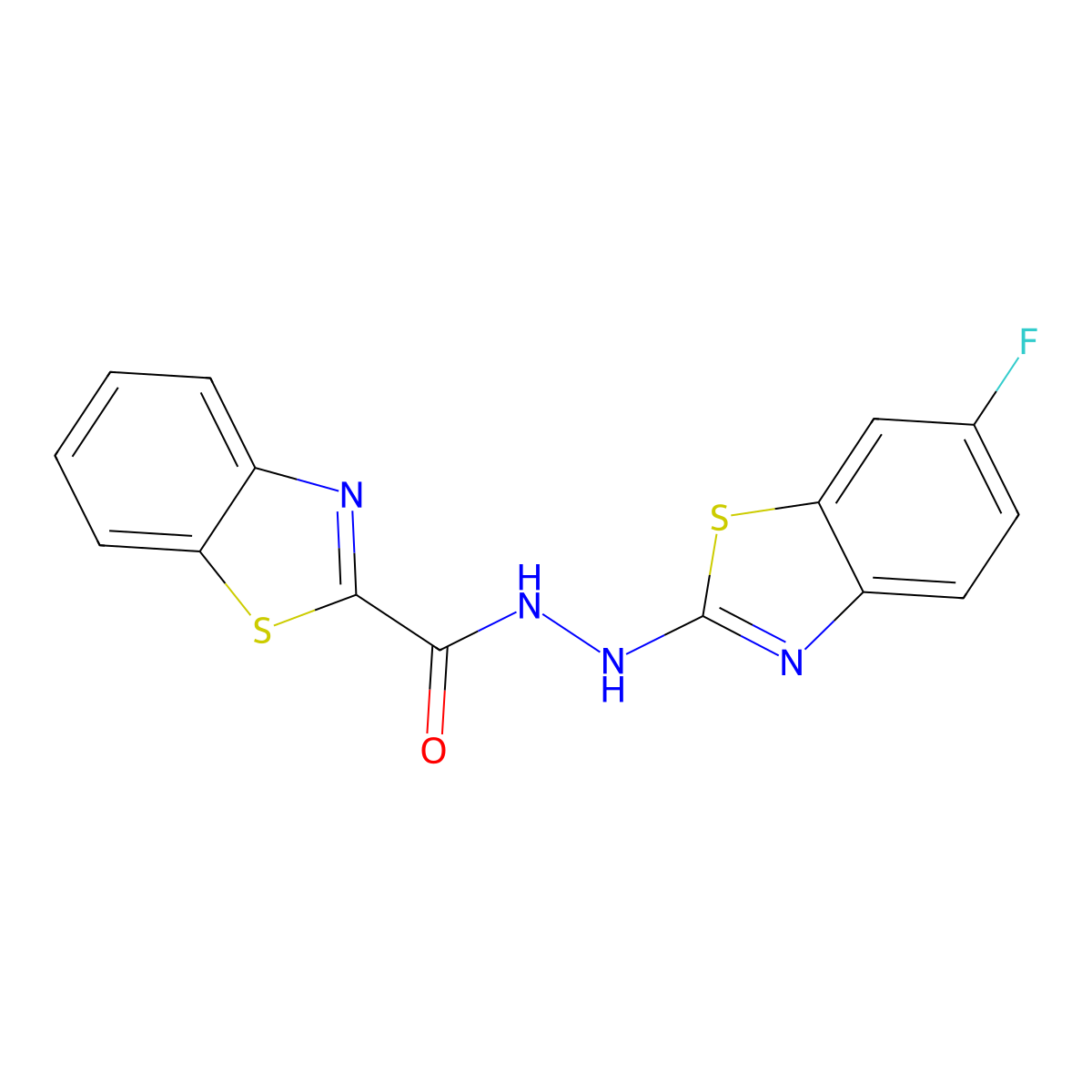 N'-(6-fluoro-1,3-benzothiazol-2-yl)-1,3-benzothiazole-2-carbohydrazide molecular structure, CAS 851980-06-8