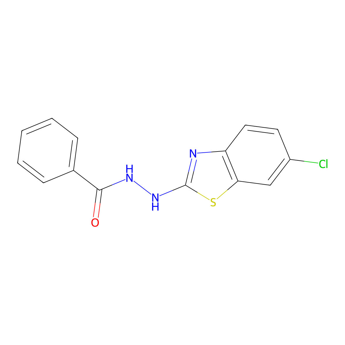 N'-(6-chloro-1,3-benzothiazol-2-yl)benzohydrazide molecular structure, CAS 851980-11-5