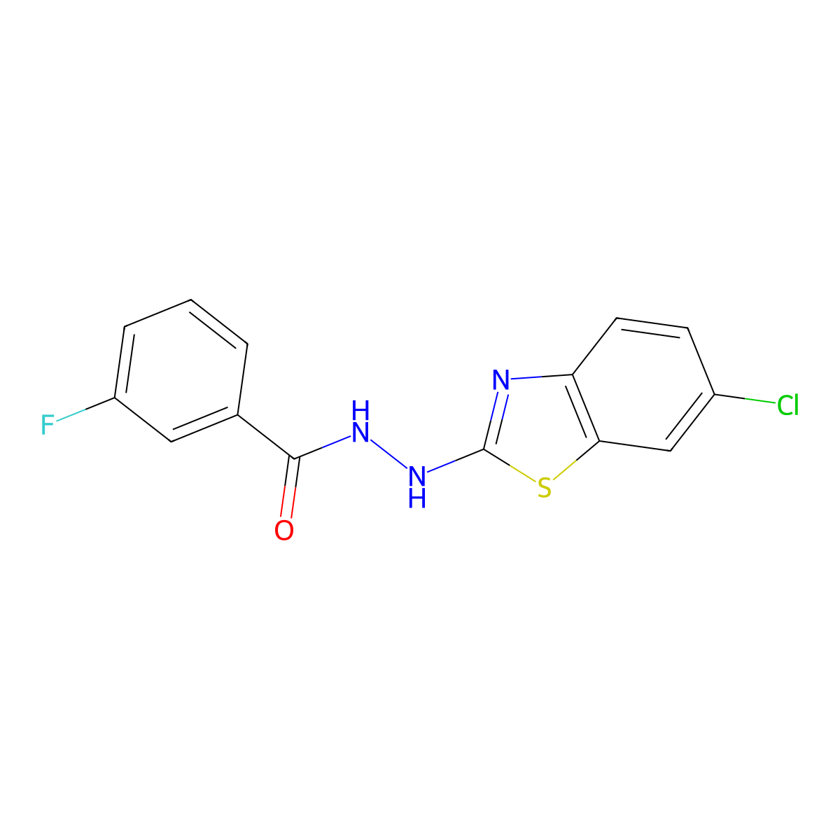 N'-(6-chloro-1,3-benzothiazol-2-yl)-3-fluorobenzohydrazide molecular structure, CAS 851980-13-7