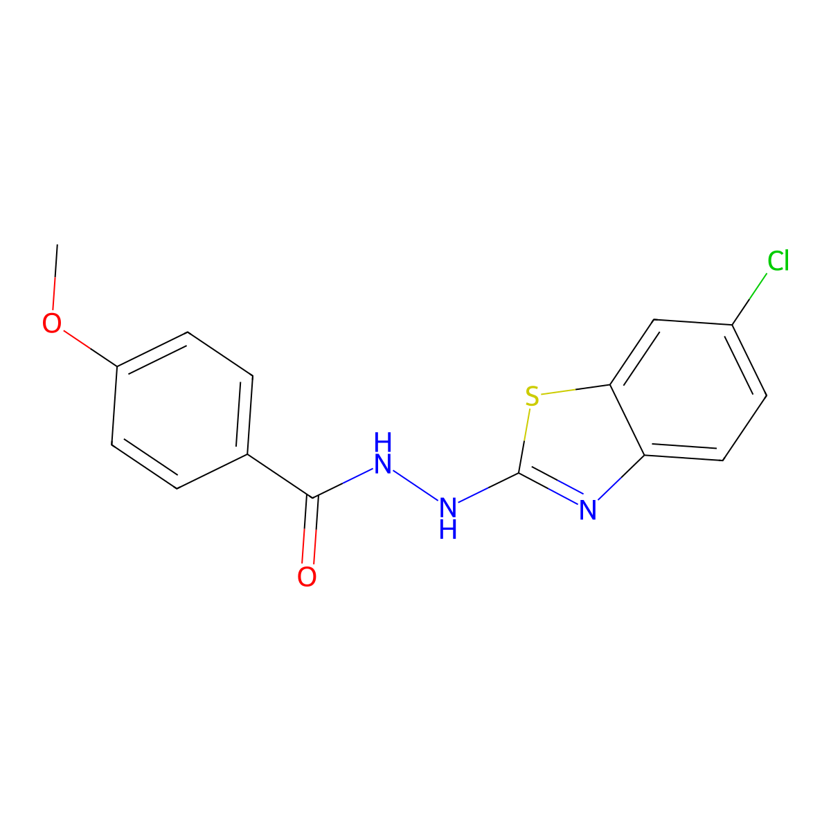 N'-(6-chloro-1,3-benzothiazol-2-yl)-4-methoxybenzohydrazide molecular structure, CAS 851980-14-8
