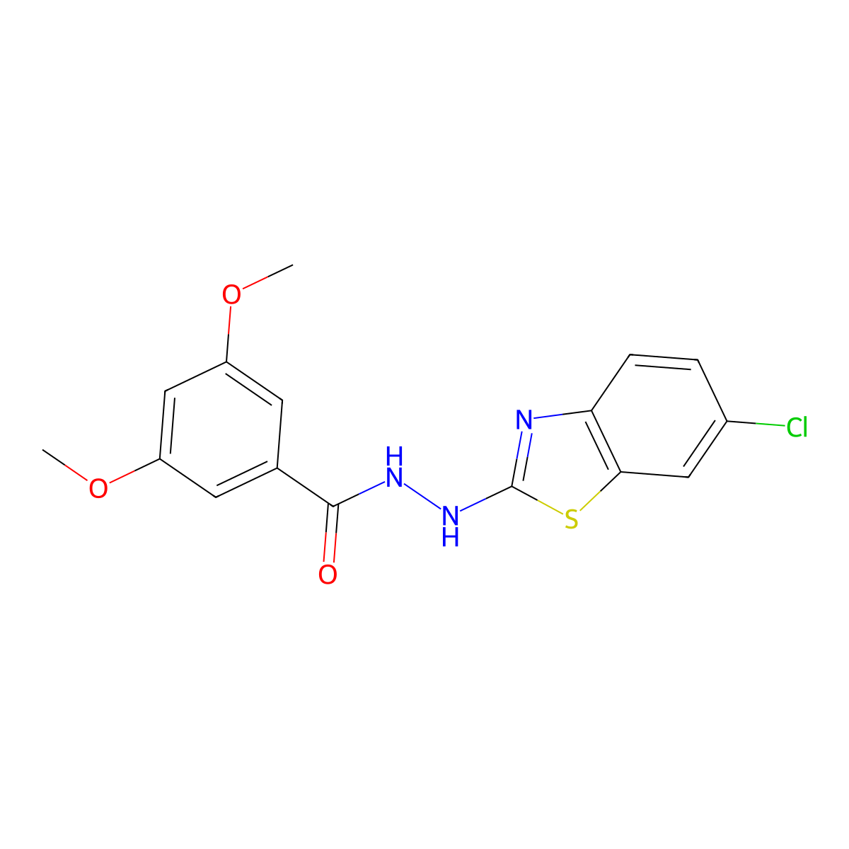 N'-(6-chloro-1,3-benzothiazol-2-yl)-3,5-dimethoxybenzohydrazide molecular structure, CAS 851980-15-9