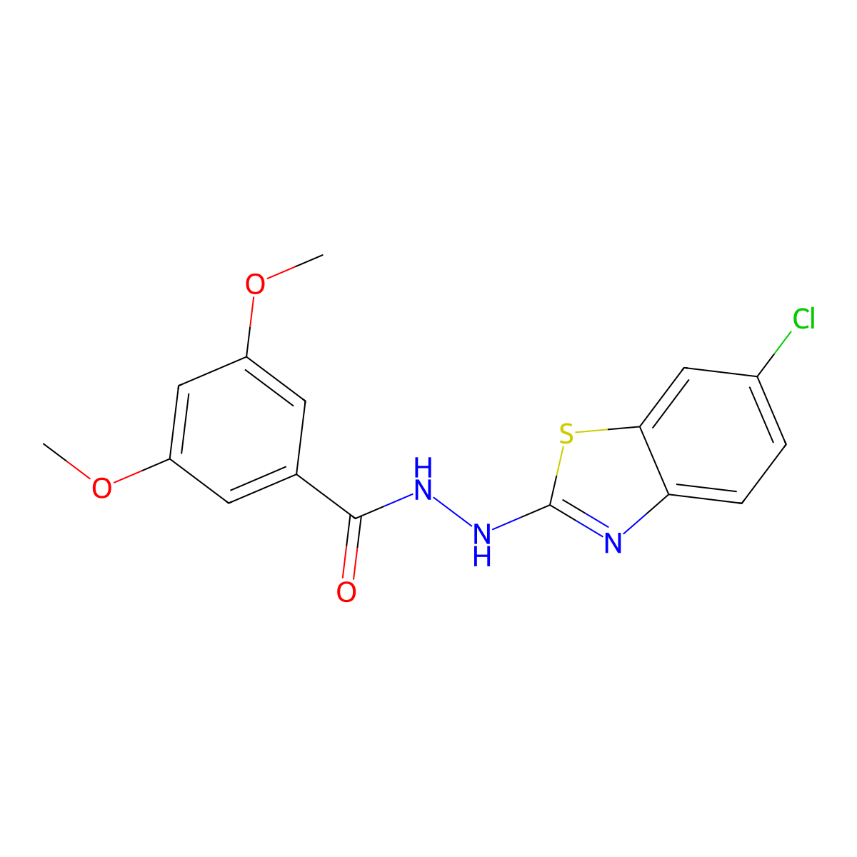 N'-(6-chloro-1,3-benzothiazol-2-yl)-3,5-dimethoxybenzohydrazide molecular structure, CAS 851980-15-9
