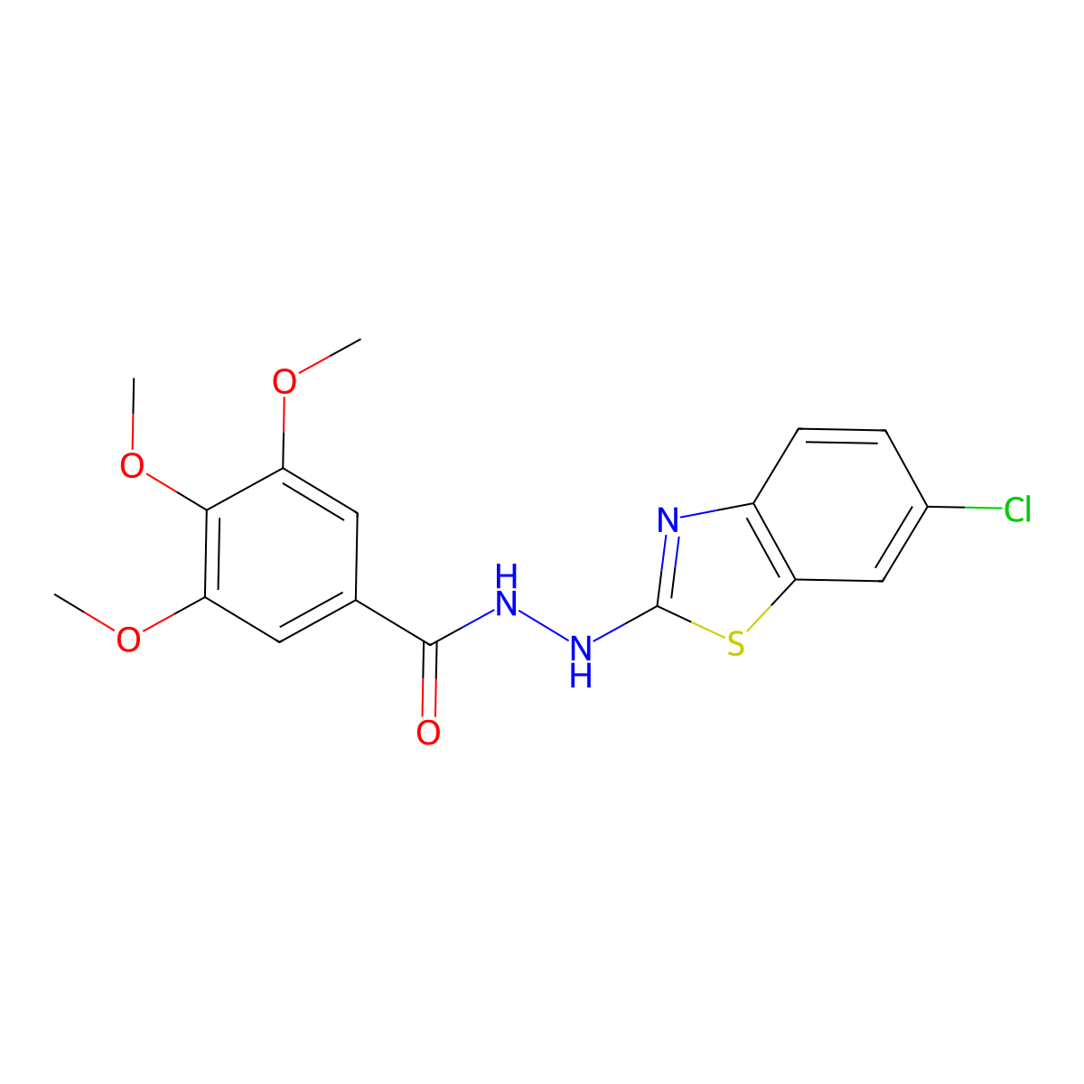 N'-(6-chloro-1,3-benzothiazol-2-yl)-3,4,5-trimethoxybenzohydrazide molecular structure, CAS 851980-16-0
