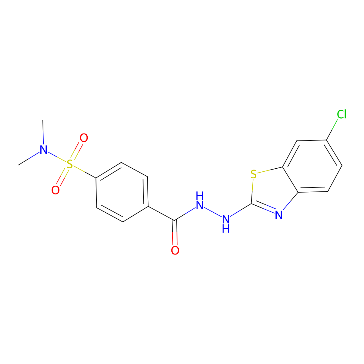 4-(2-(6-chlorobenzo[d]thiazol-2-yl)hydrazinecarbonyl)-N,N-dimethylbenzenesulfonamide molecular structure, CAS 851980-20-6
