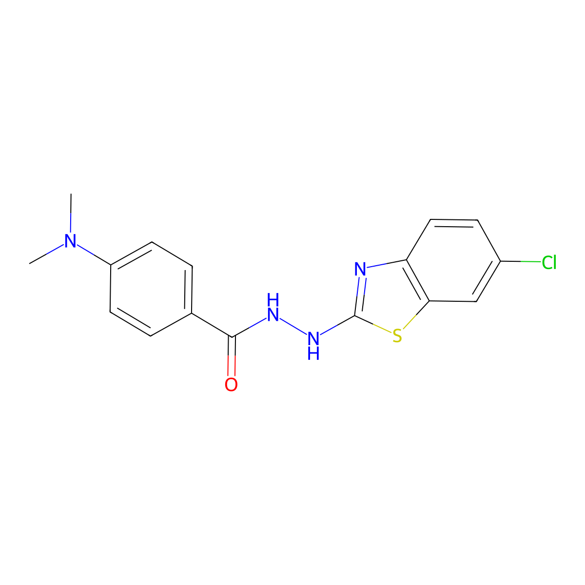 N'-(6-chloro-1,3-benzothiazol-2-yl)-4-(dimethylamino)benzohydrazide molecular structure, CAS 851980-32-0