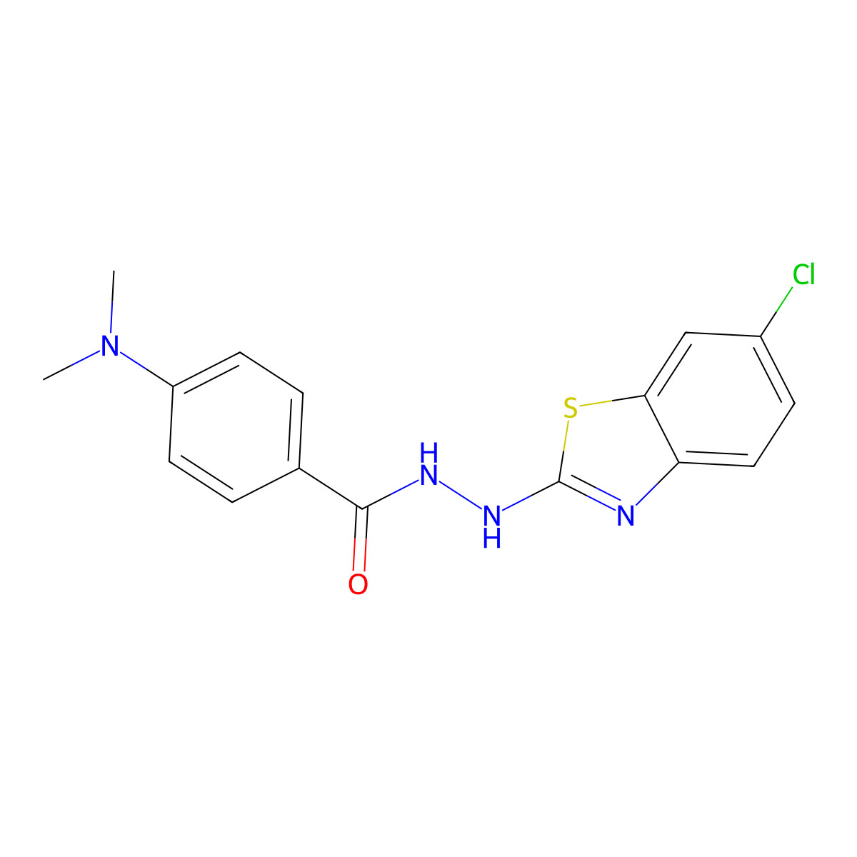N'-(6-chloro-1,3-benzothiazol-2-yl)-4-(dimethylamino)benzohydrazide molecular structure, CAS 851980-32-0