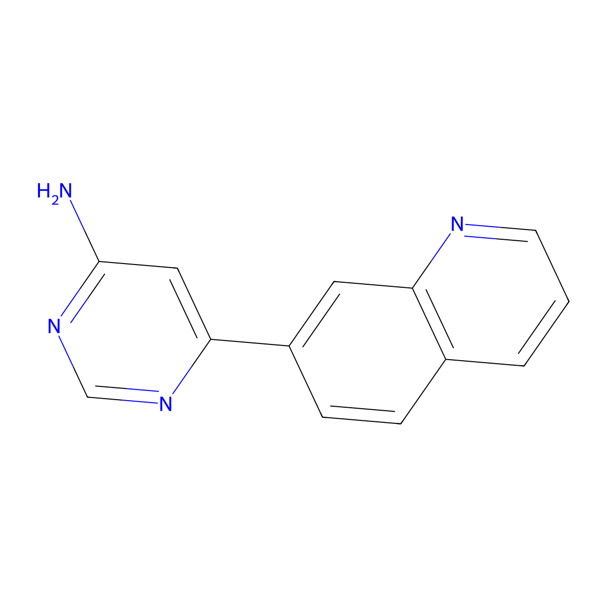 6-(7-quinolinyl)-4-Pyrimidinamine molecular structure, CAS 851985-82-5