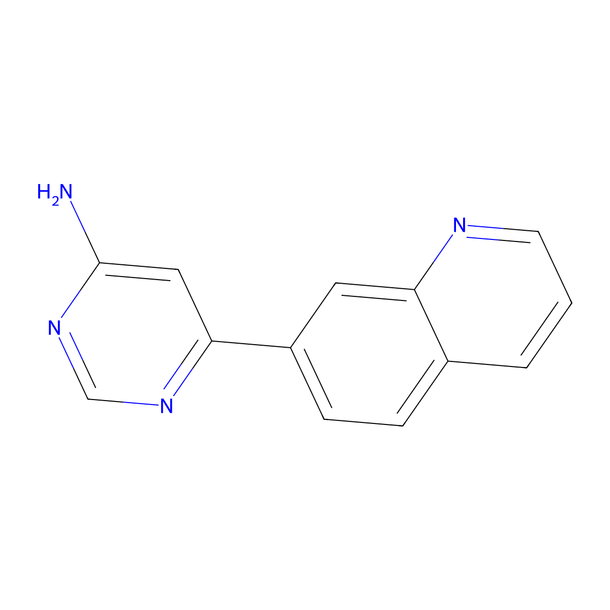 6-(7-quinolinyl)-4-Pyrimidinamine molecular structure, CAS 851985-82-5