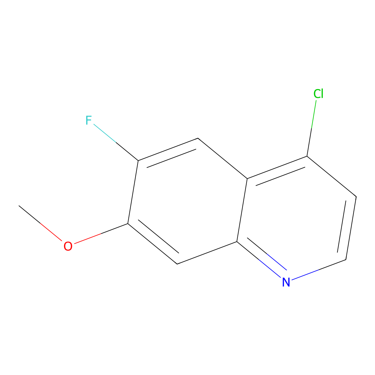 4-Chloro-6-fluoro-7-methoxyquinoline molecular structure, CAS 851985-92-7