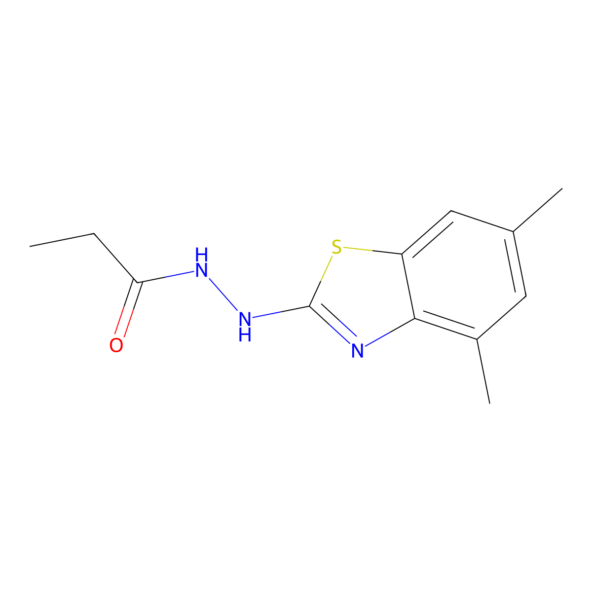 N'-(4,6-dimethylbenzo[d]thiazol-2-yl)propionohydrazide molecular structure, CAS 851987-37-6