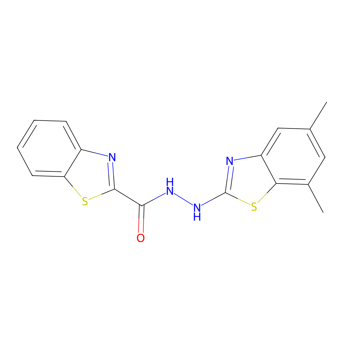 N'-(5,7-dimethyl-1,3-benzothiazol-2-yl)-1,3-benzothiazole-2-carbohydrazide molecular structure, CAS 851987-56-9