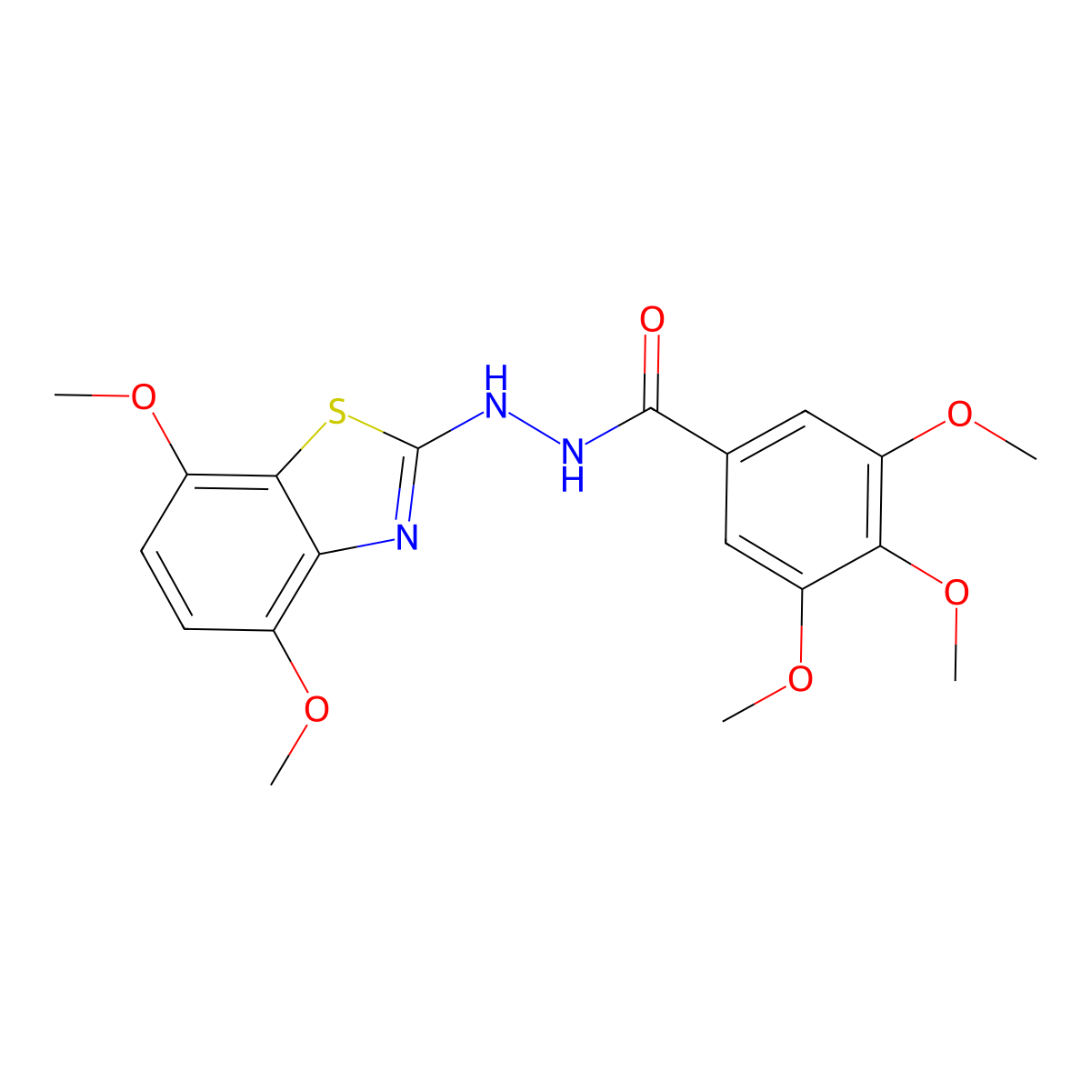 N'-(4,7-dimethoxy-1,3-benzothiazol-2-yl)-3,4,5-trimethoxybenzohydrazide molecular structure, CAS 851987-95-6