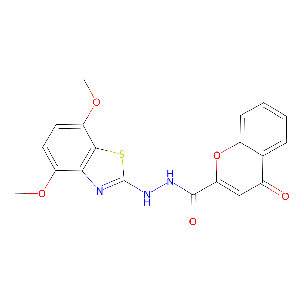 N'-(4,7-dimethoxy-1,3-benzothiazol-2-yl)-4-oxochromene-2-carbohydrazide molecular structure, CAS 851988-04-0