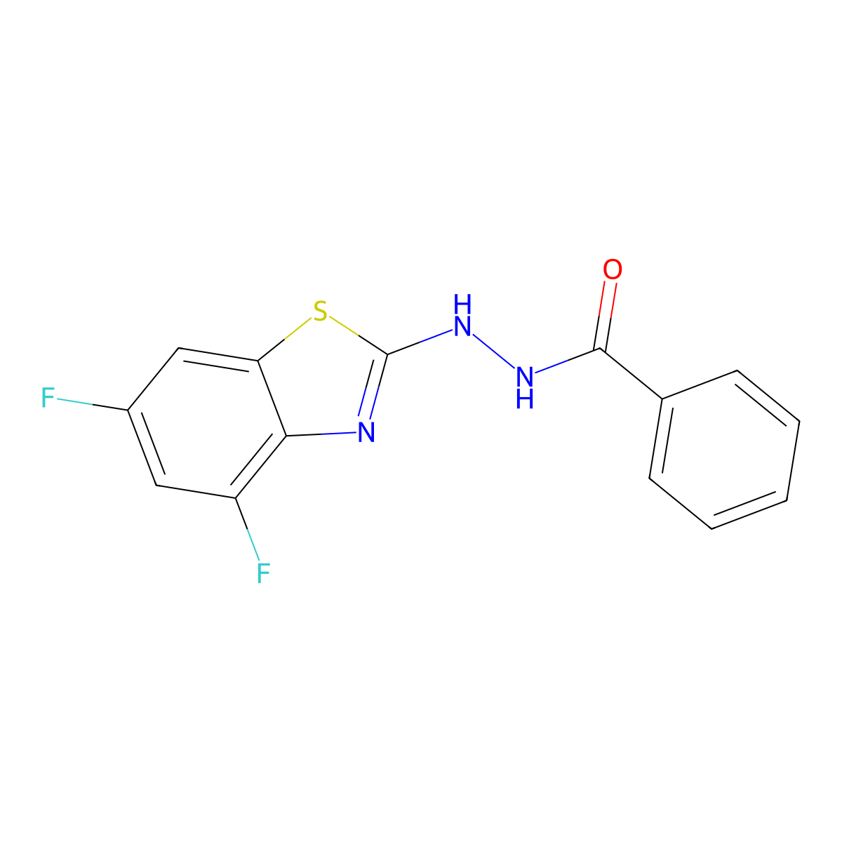 N'-(4,6-difluoro-1,3-benzothiazol-2-yl)benzohydrazide molecular structure, CAS 851988-16-4