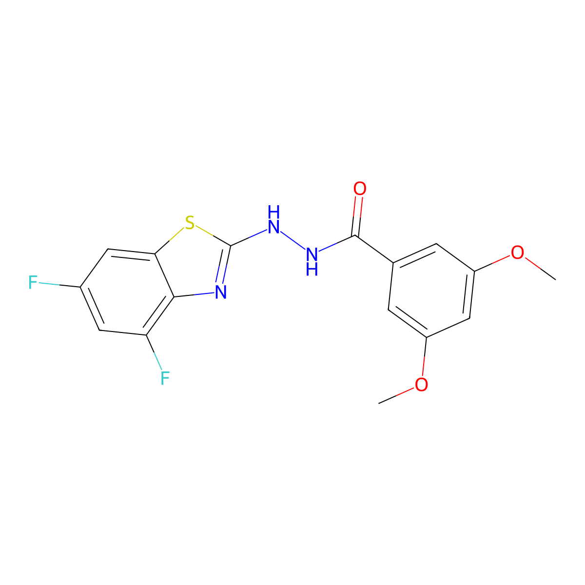 N'-(4,6-difluoro-1,3-benzothiazol-2-yl)-3,5-dimethoxybenzohydrazide molecular structure, CAS 851988-22-2