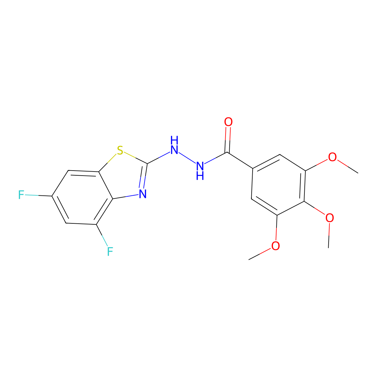N'-(4,6-difluoro-1,3-benzothiazol-2-yl)-3,4,5-trimethoxybenzohydrazide molecular structure, CAS 851988-24-4