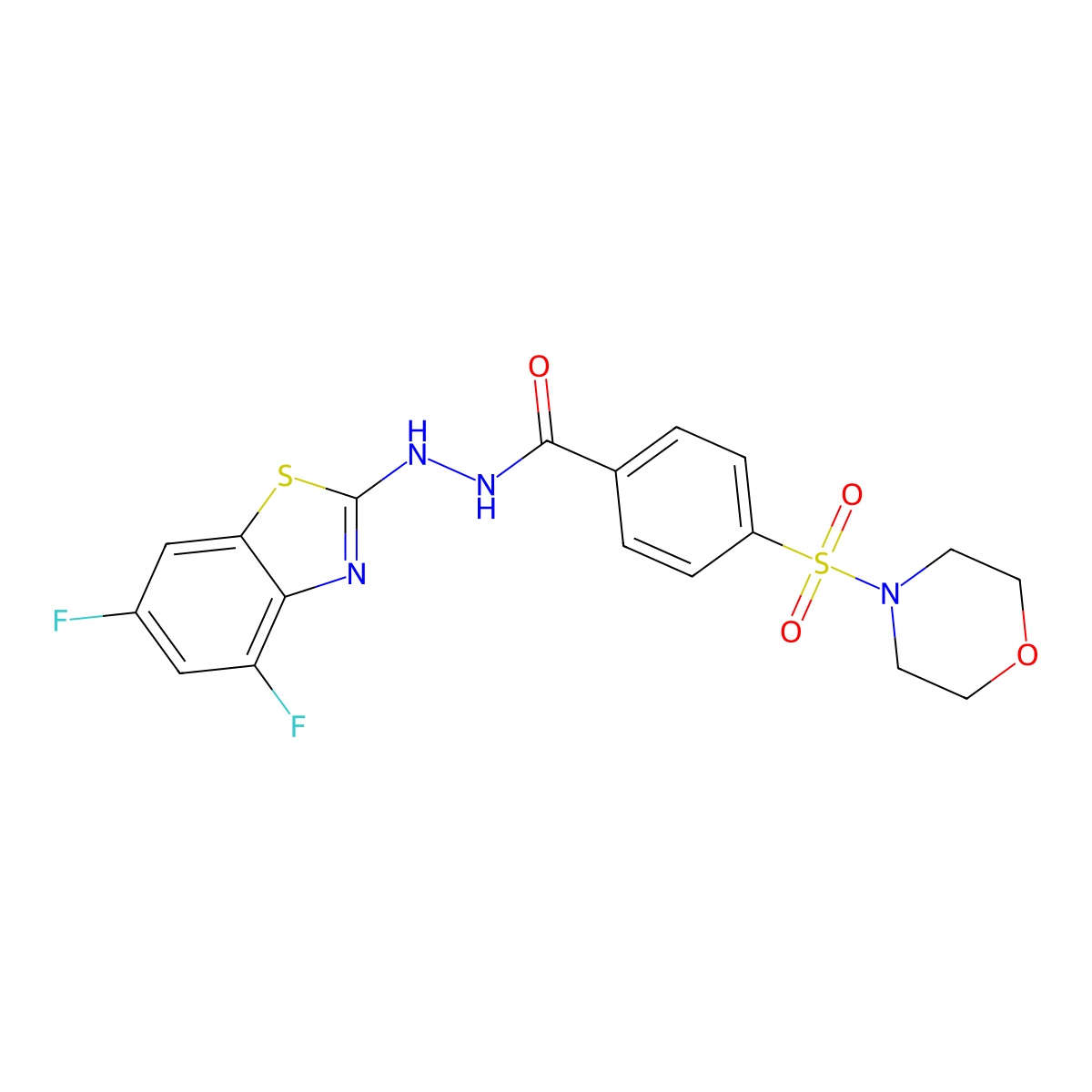 N'-(4,6-difluorobenzo[d]thiazol-2-yl)-4-(morpholinosulfonyl)benzohydrazide molecular structure, CAS 851988-26-6