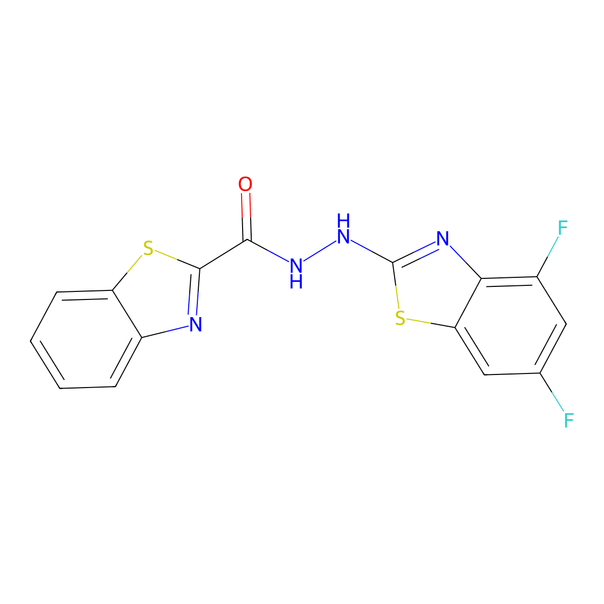 N'-(4,6-difluoro-1,3-benzothiazol-2-yl)-1,3-benzothiazole-2-carbohydrazide molecular structure, CAS 851988-30-2