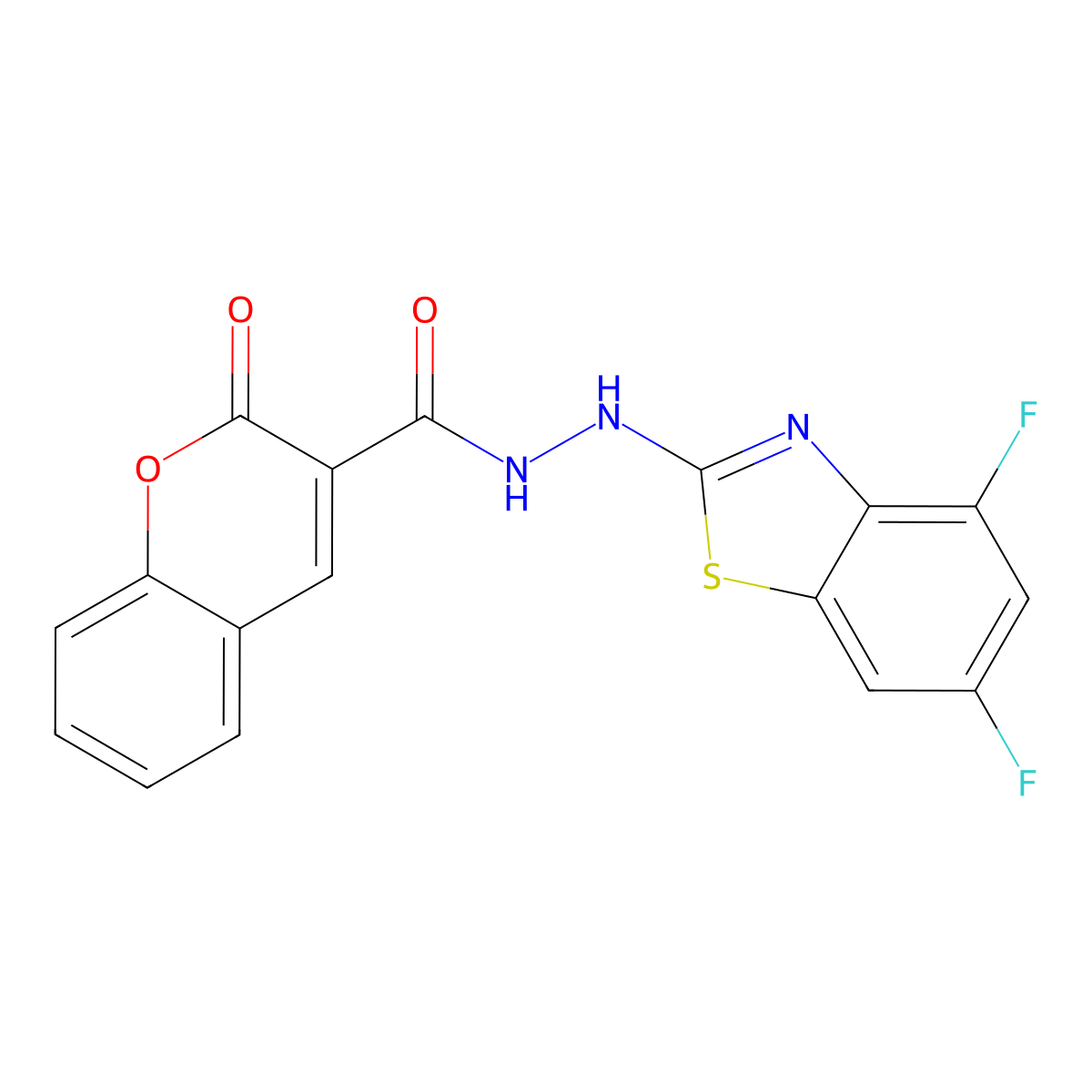 N'-(4,6-difluorobenzo[d]thiazol-2-yl)-2-oxo-2H-chromene-3-carbohydrazide molecular structure, CAS 851988-33-5