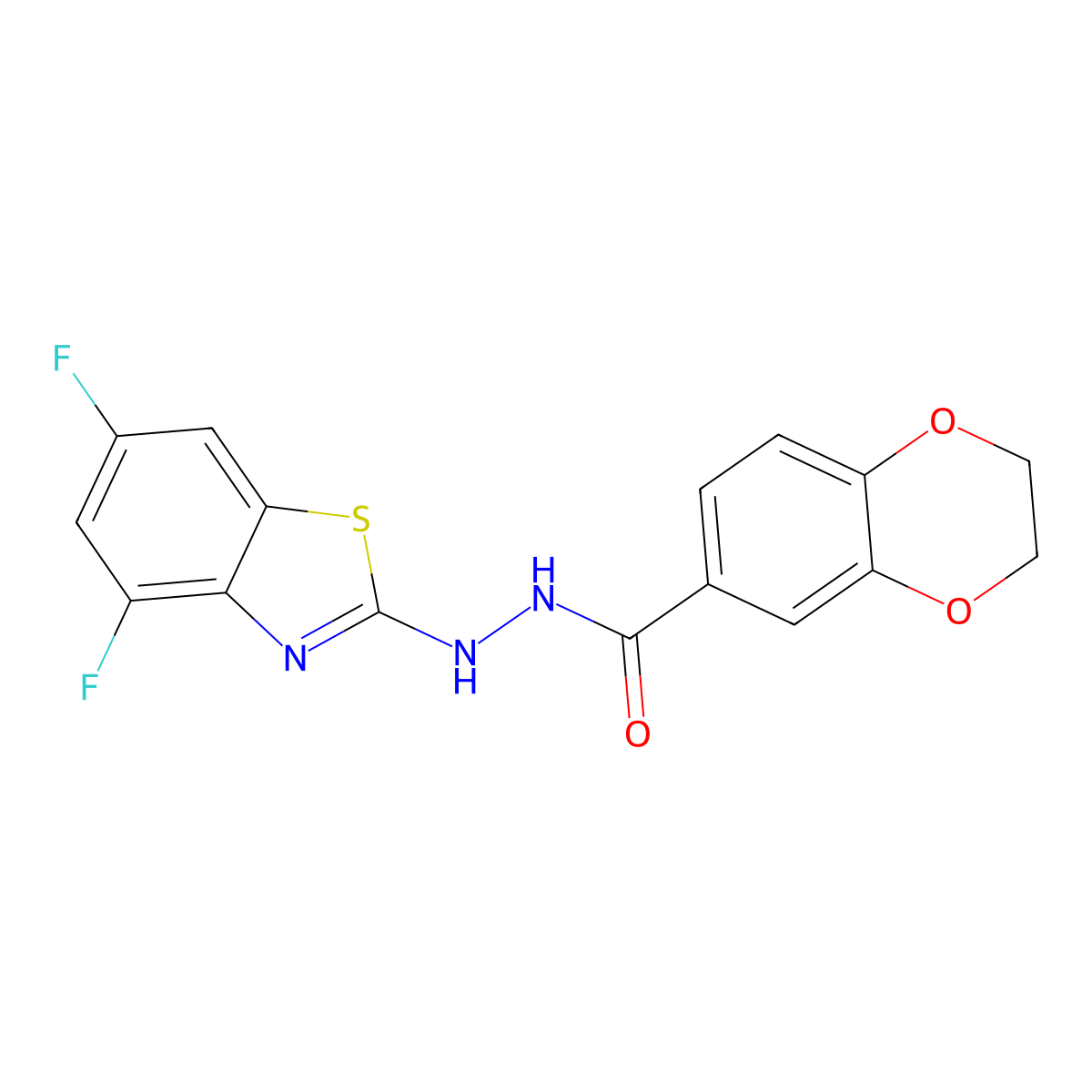 N'-(4,6-difluoro-1,3-benzothiazol-2-yl)-2,3-dihydro-1,4-benzodioxine-6-carbohydrazide molecular structure, CAS 851988-39-1