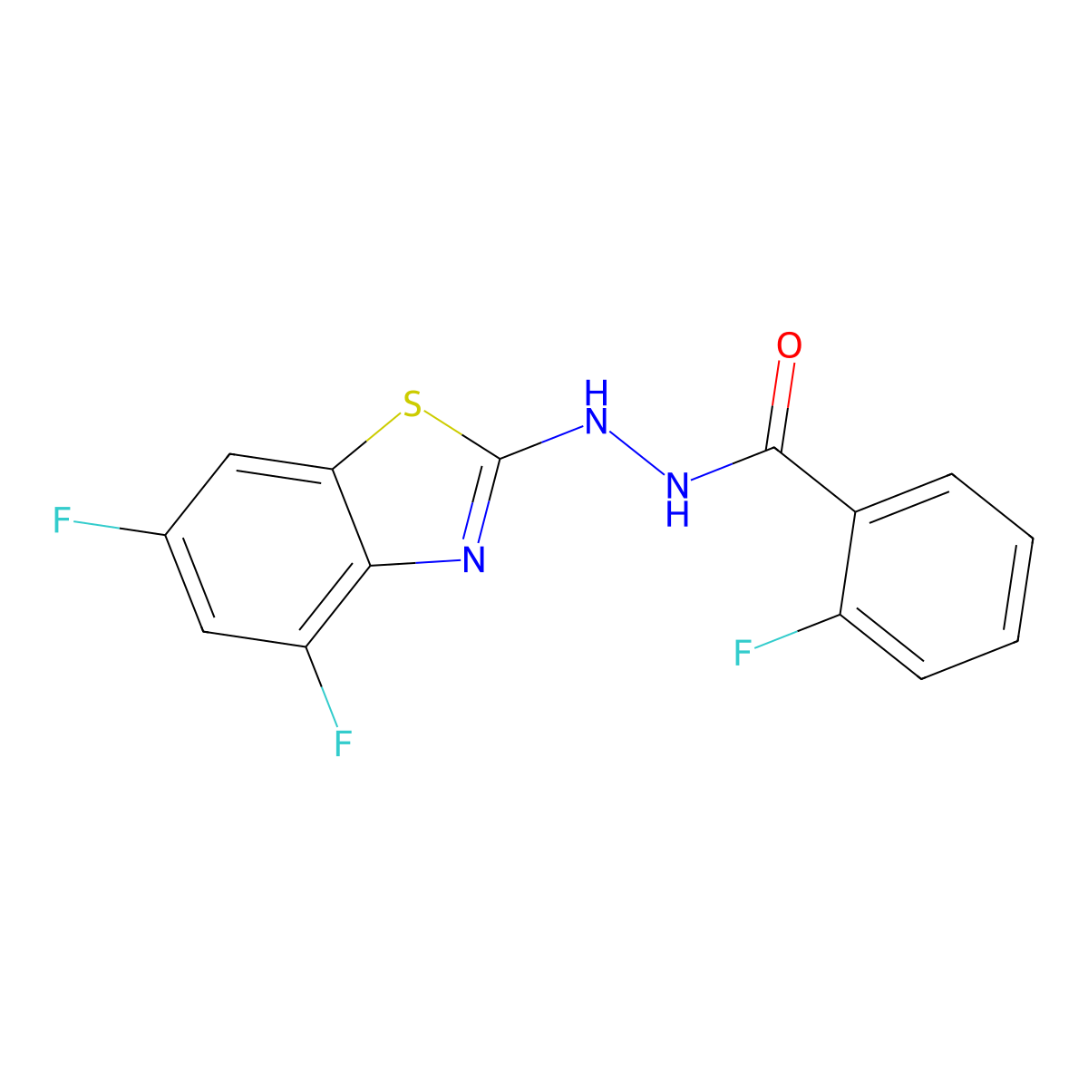 N'-(4,6-difluoro-1,3-benzothiazol-2-yl)-2-fluorobenzohydrazide molecular structure, CAS 851988-44-8