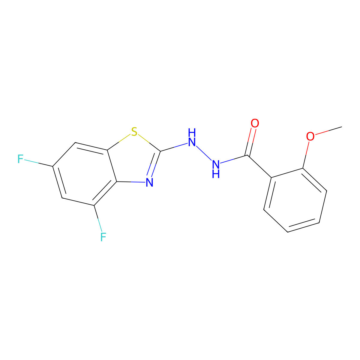 N'-(4,6-difluoro-1,3-benzothiazol-2-yl)-2-methoxybenzohydrazide molecular structure, CAS 851988-45-9