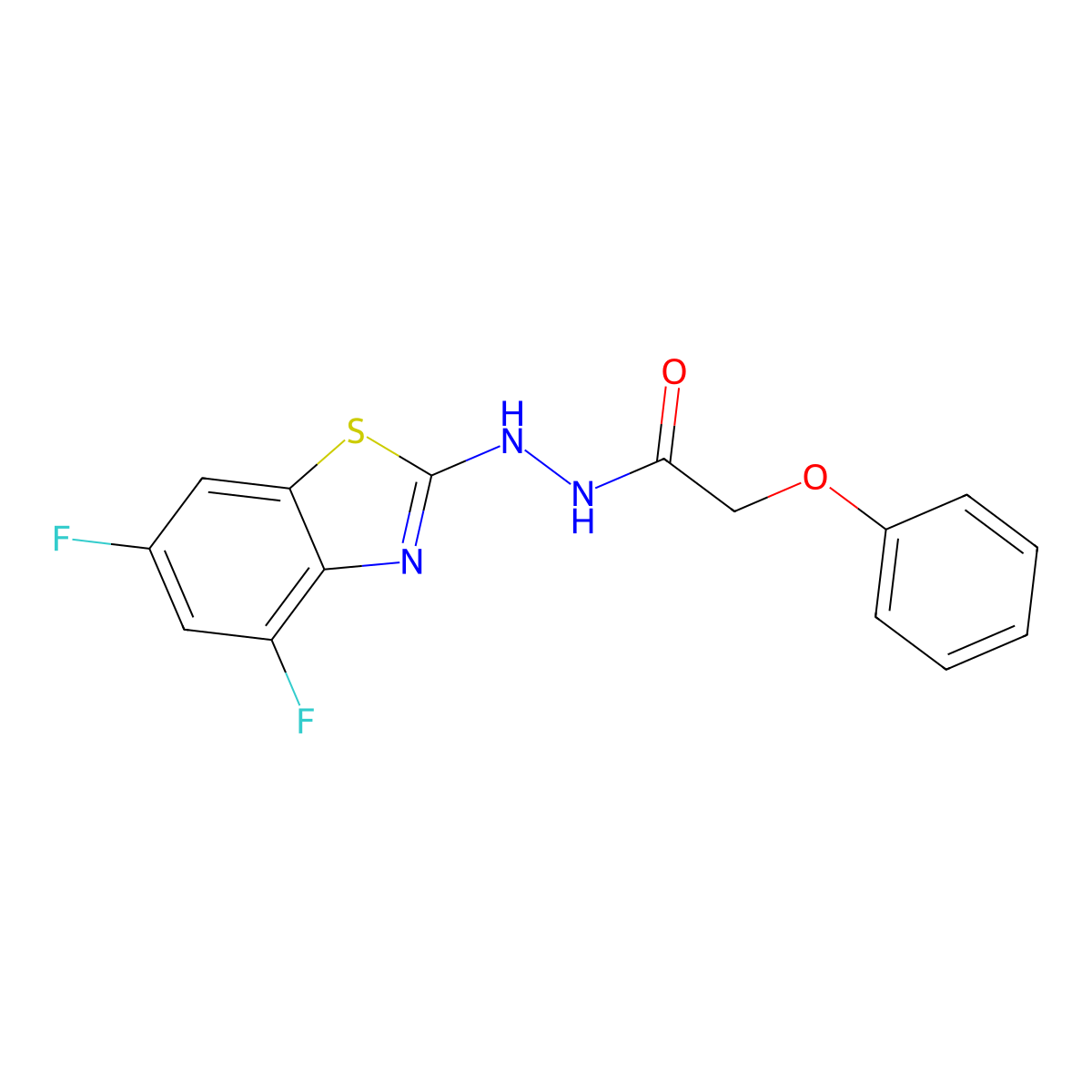 N'-(4,6-difluoro-1,3-benzothiazol-2-yl)-2-phenoxyacetohydrazide molecular structure, CAS 851988-51-7