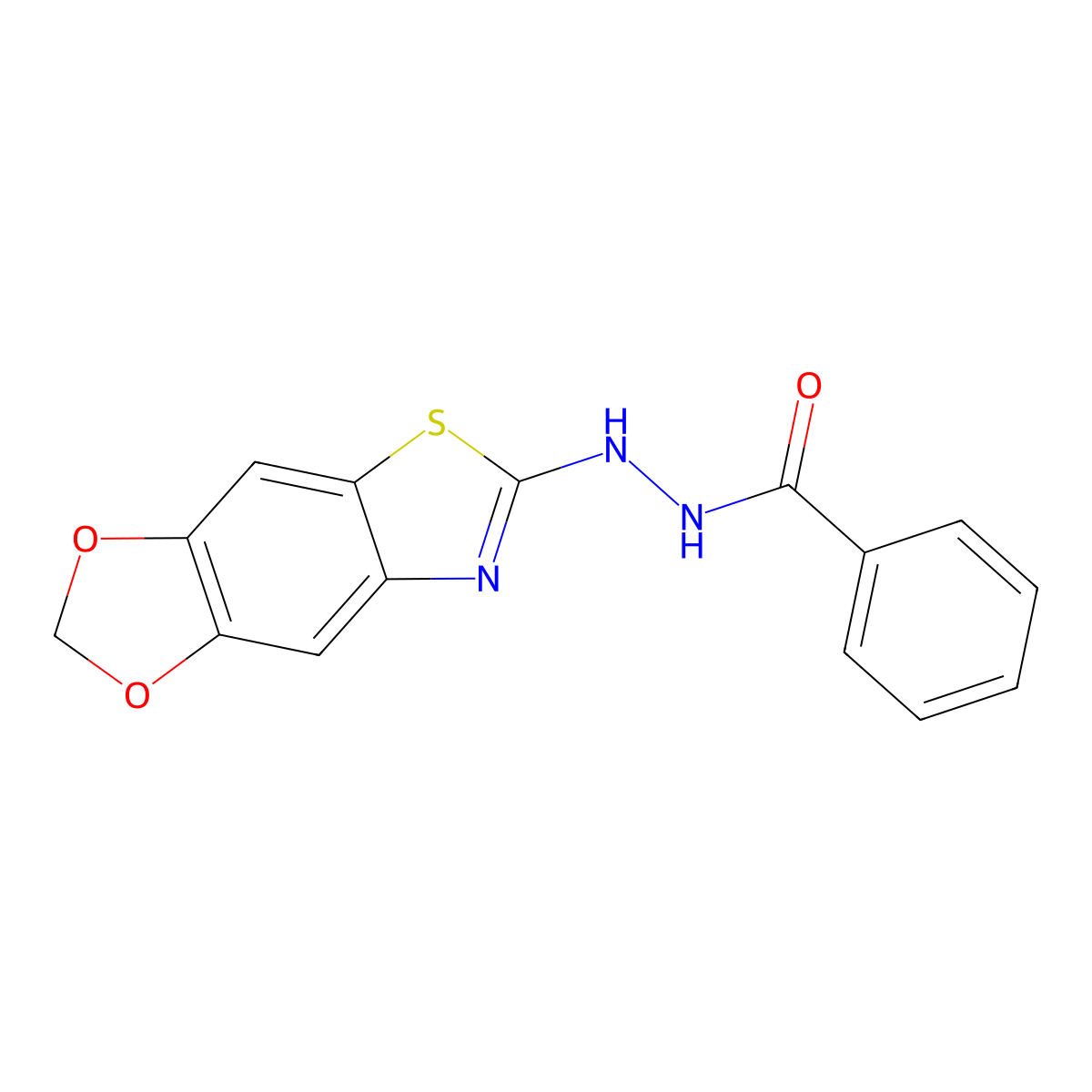 N'-([1,3]dioxolo[4',5':4,5]benzo[1,2-d]thiazol-6-yl)benzohydrazide molecular structure, CAS 851988-52-8