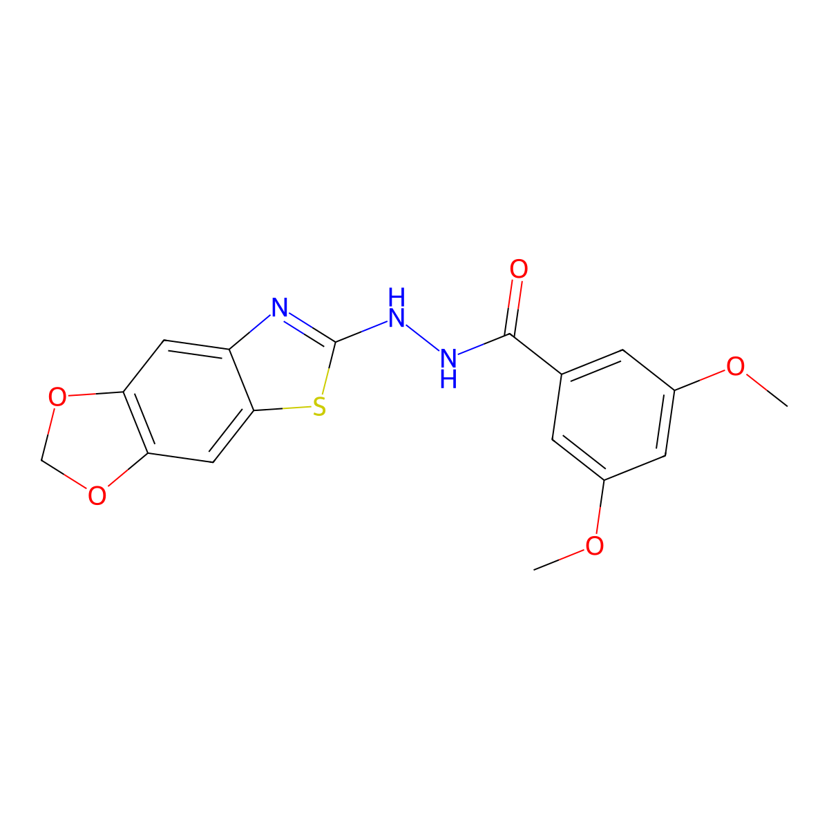 N'-([1,3]dioxolo[4,5-f][1,3]benzothiazol-6-yl)-3,5-dimethoxybenzohydrazide molecular structure, CAS 851988-56-2