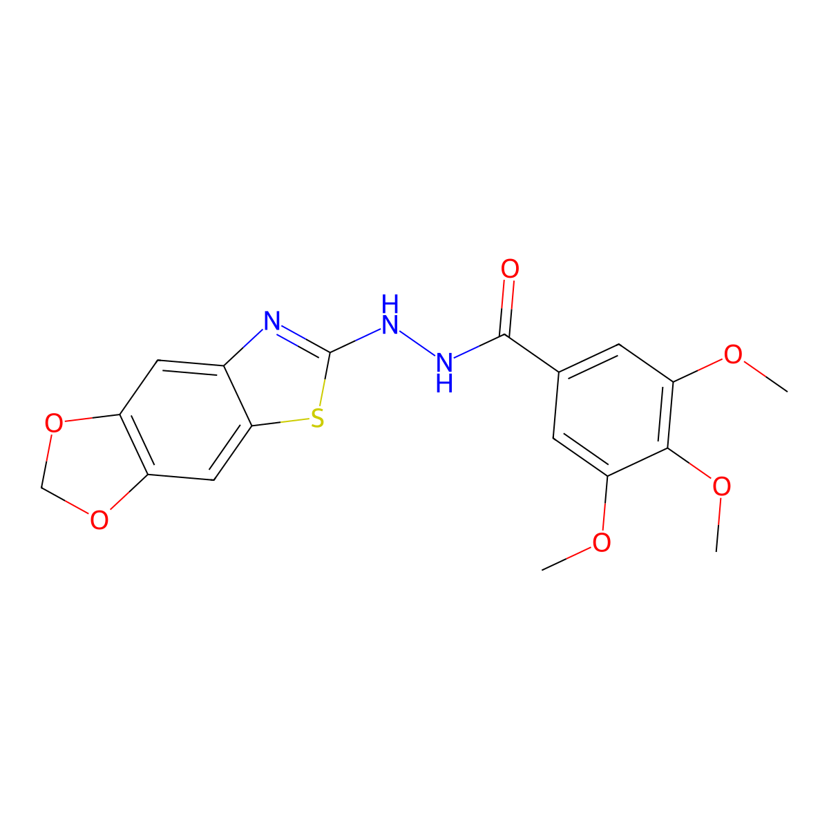 N'-([1,3]dioxolo[4,5-f][1,3]benzothiazol-6-yl)-3,4,5-trimethoxybenzohydrazide molecular structure, CAS 851988-57-3