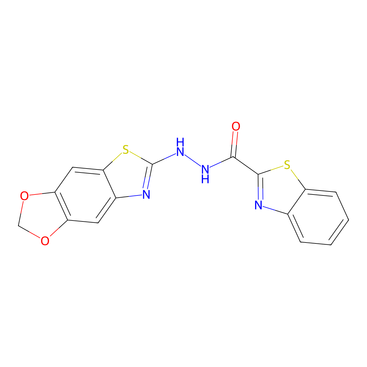 N'-([1,3]dioxolo[4,5-f][1,3]benzothiazol-6-yl)-1,3-benzothiazole-2-carbohydrazide molecular structure, CAS 851988-59-5