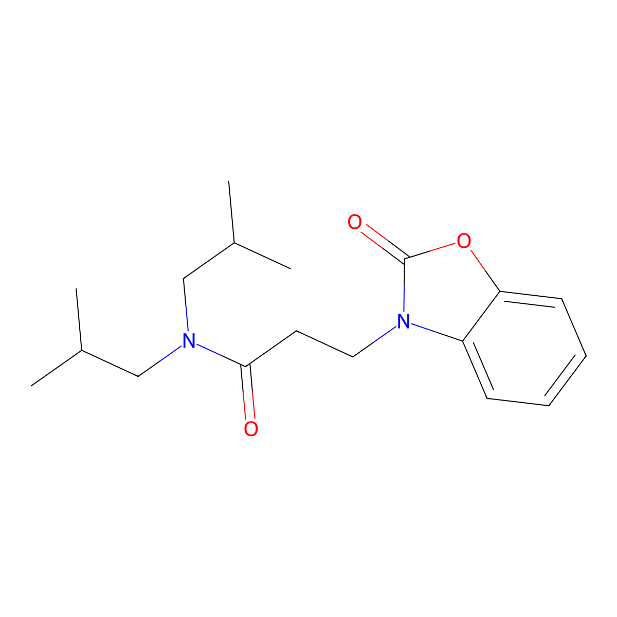 N,N-bis(2-methylpropyl)-3-(2-oxo(3-hydrobenzoxazol-3-yl))propanamide molecular structure, CAS 851988-70-0