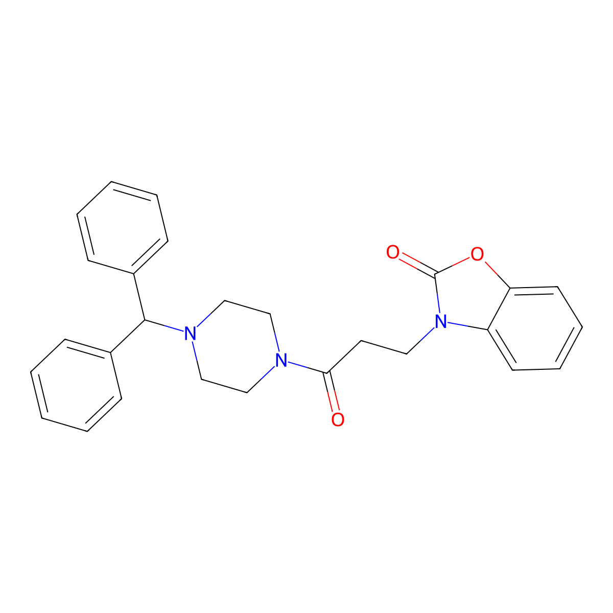 3-(3-(4-benzhydrylpiperazin-1-yl)-3-oxopropyl)benzo[d]oxazol-2(3H)-one molecular structure, CAS 851988-76-6