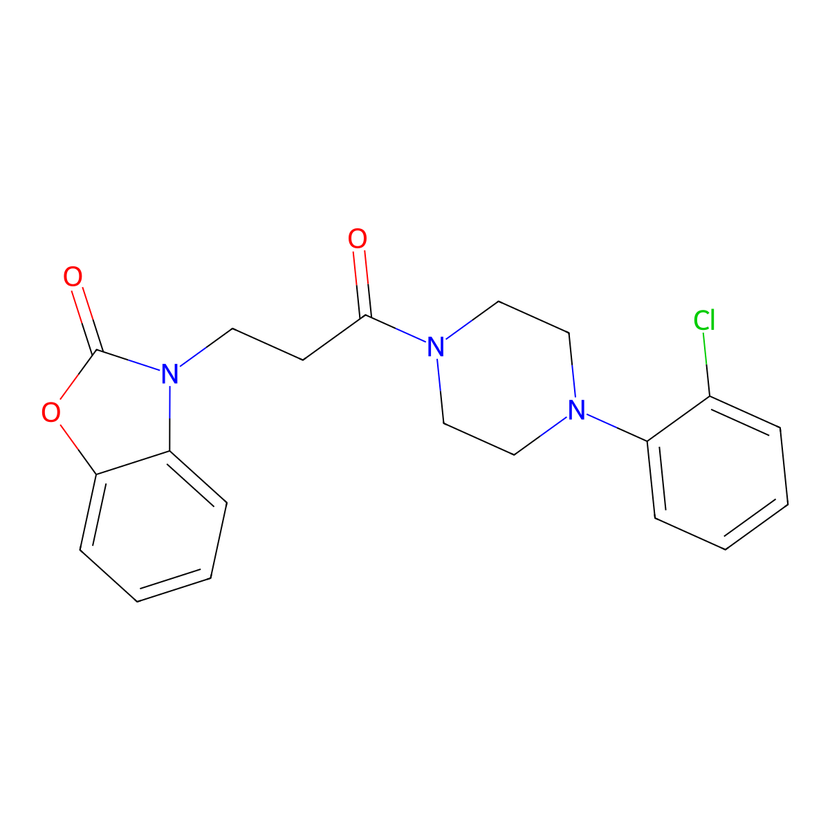 3-(3-(4-(2-chlorophenyl)piperazin-1-yl)-3-oxopropyl)benzo[d]oxazol-2(3H)-one molecular structure, CAS 851988-77-7