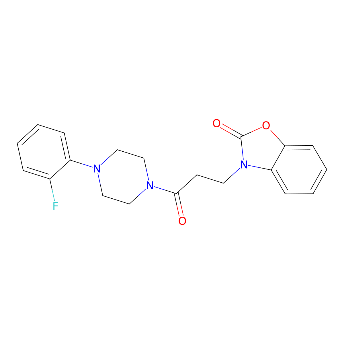 3-(3-(4-(2-fluorophenyl)piperazin-1-yl)-3-oxopropyl)benzo[d]oxazol-2(3H)-one molecular structure, CAS 851988-78-8