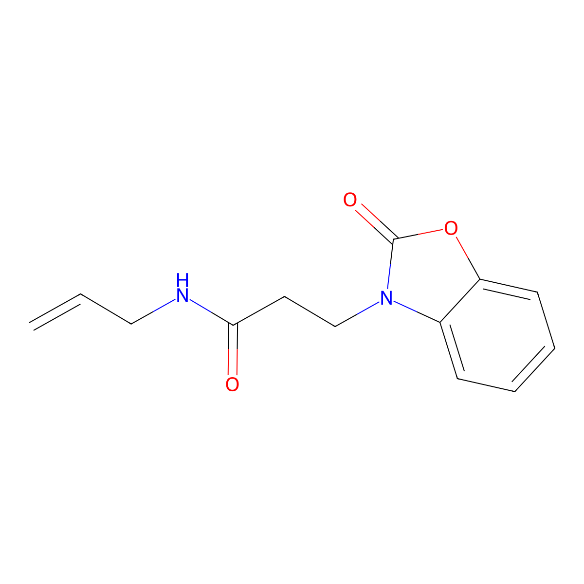 3-(2-oxo-1,3-benzoxazol-3-yl)-N-prop-2-enylpropanamide molecular structure, CAS 851988-80-2