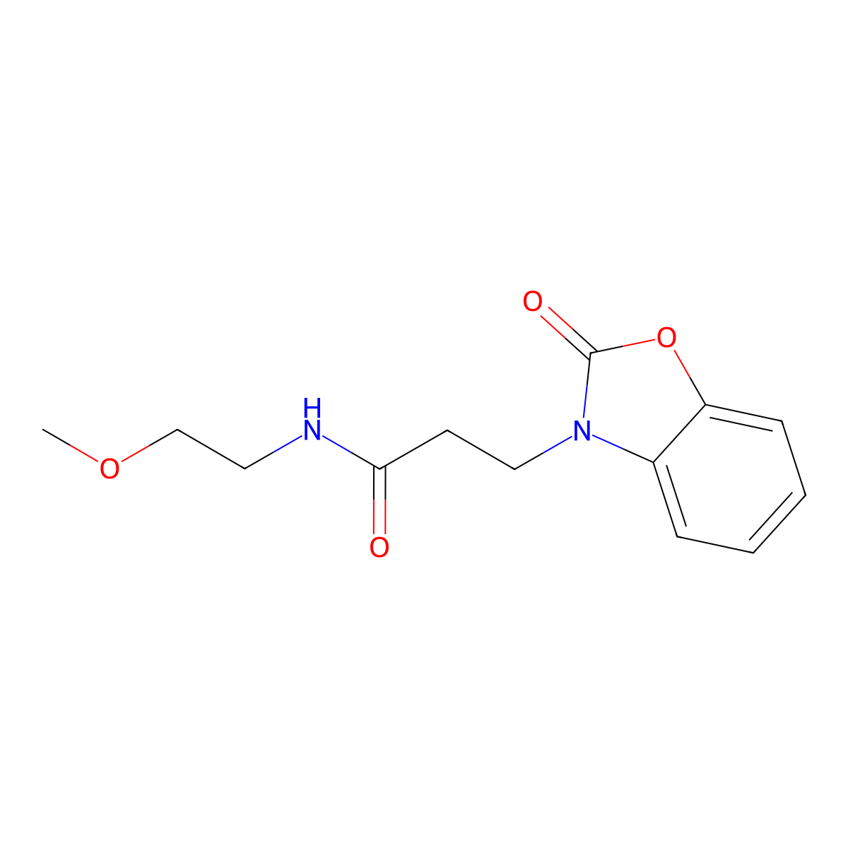 N-(2-methoxyethyl)-3-(2-oxo-1,3-benzoxazol-3(2H)-yl)propanamide molecular structure, CAS 851988-81-3