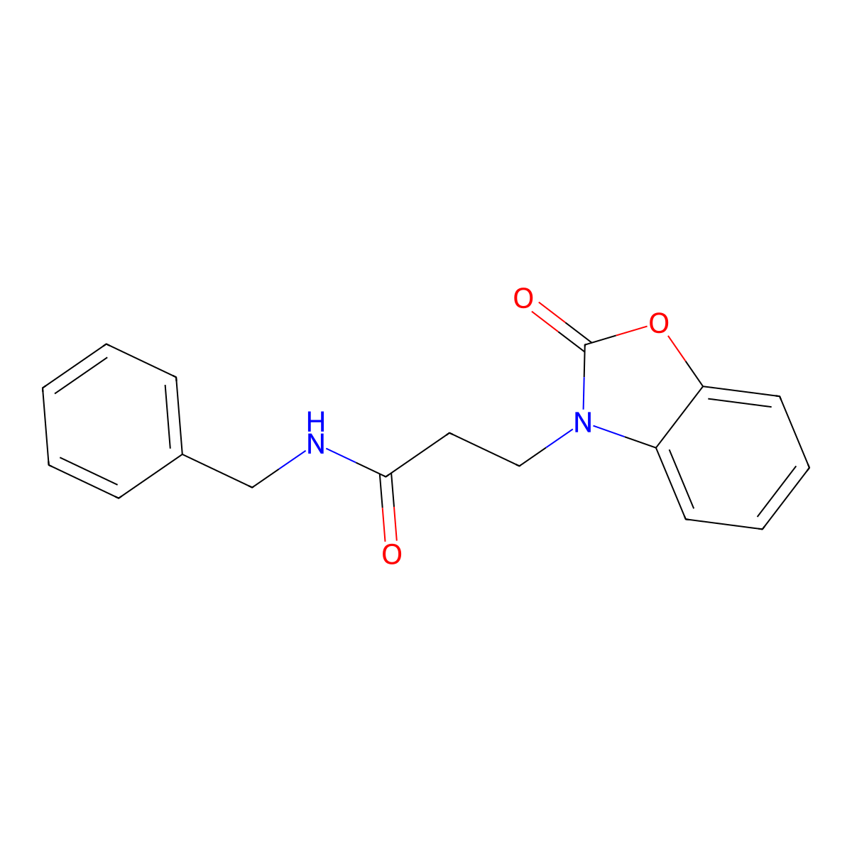 N-benzyl-3-(2-oxo-1,3-benzoxazol-3-yl)propanamide molecular structure, CAS 851988-84-6
