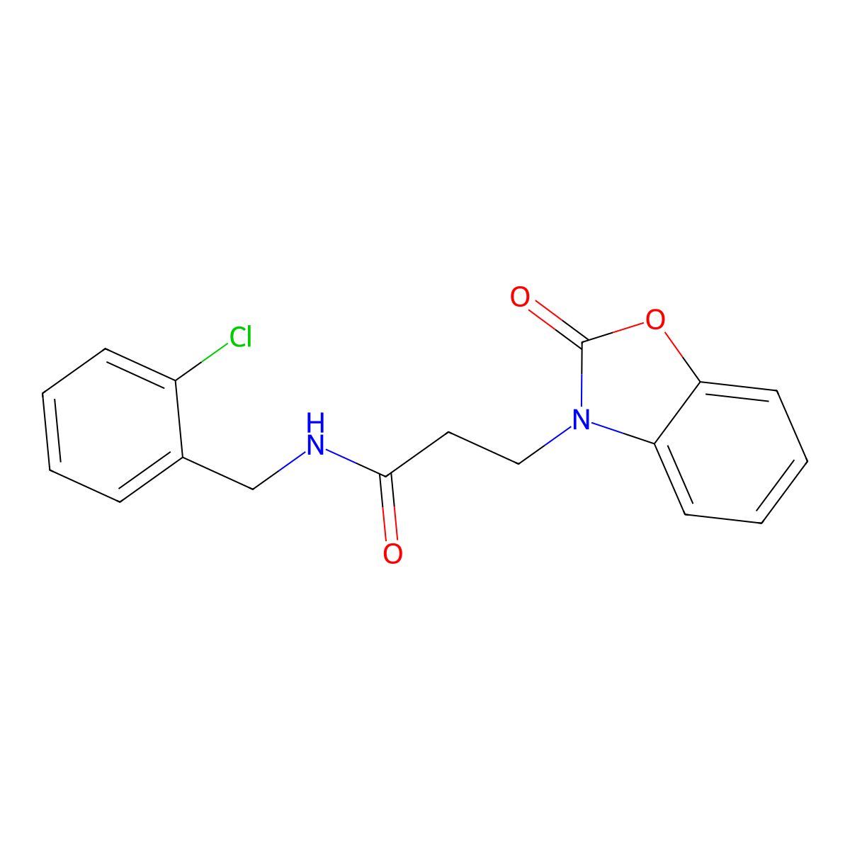 N-[(2-chlorophenyl)methyl]-3-(2-oxo-1,3-benzoxazol-3-yl)propanamide molecular structure, CAS 851988-85-7