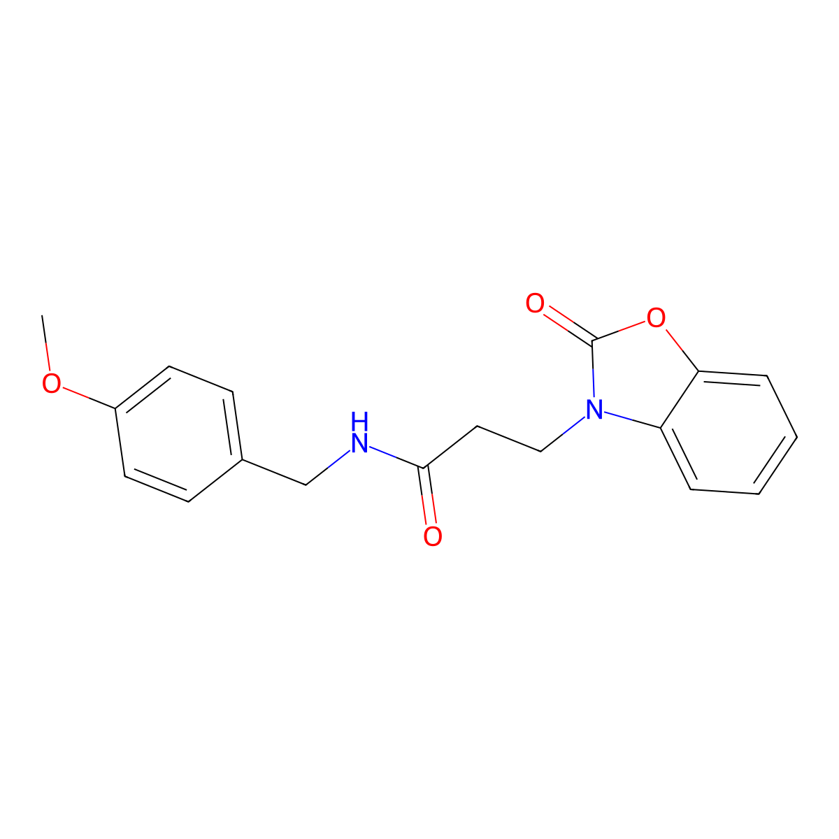 N-(4-methoxybenzyl)-3-(2-oxo-1,3-benzoxazol-3(2H)-yl)propanamide molecular structure, CAS 851988-87-9