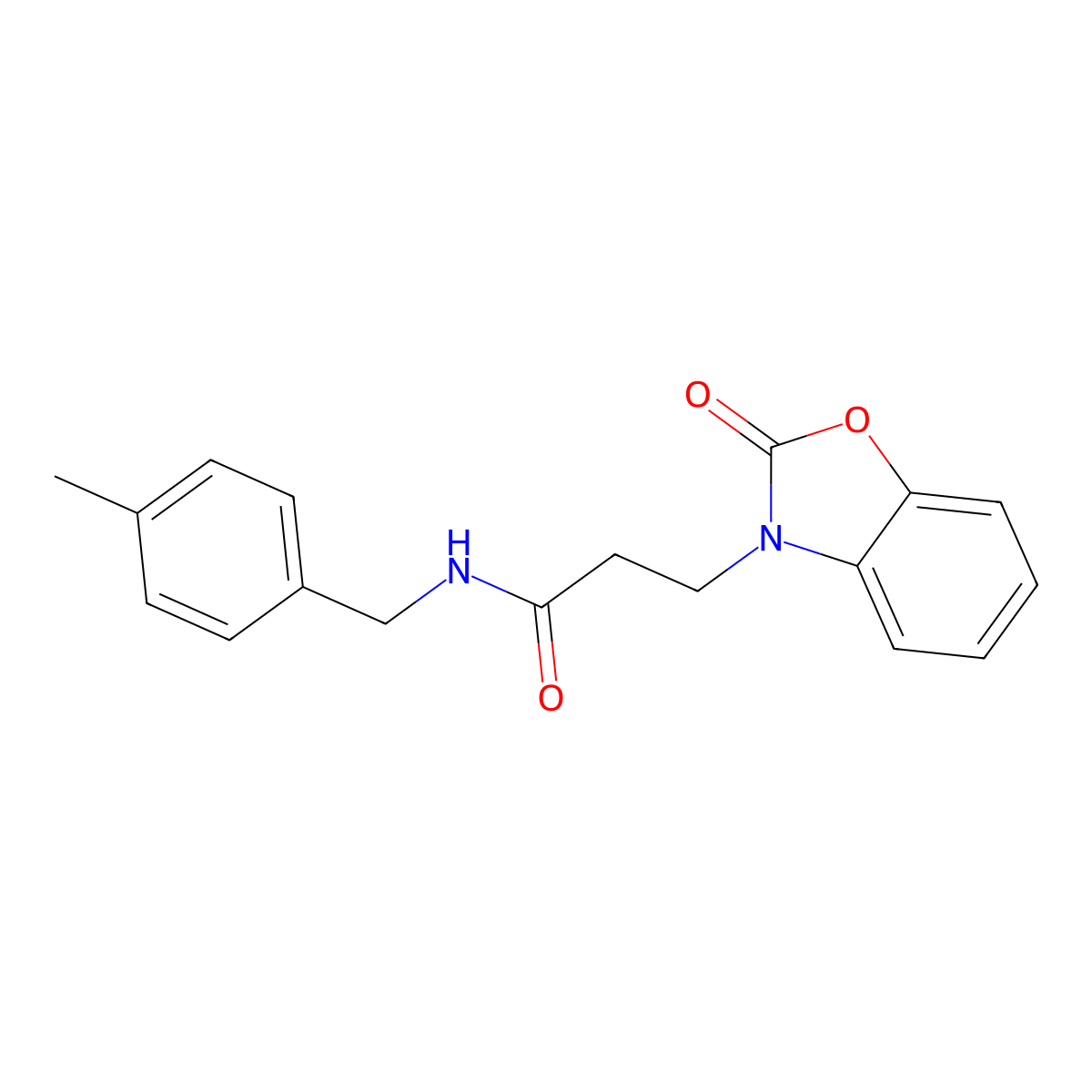 N-(4-methylbenzyl)-3-(2-oxo-1,3-benzoxazol-3(2H)-yl)propanamide molecular structure, CAS 851988-89-1