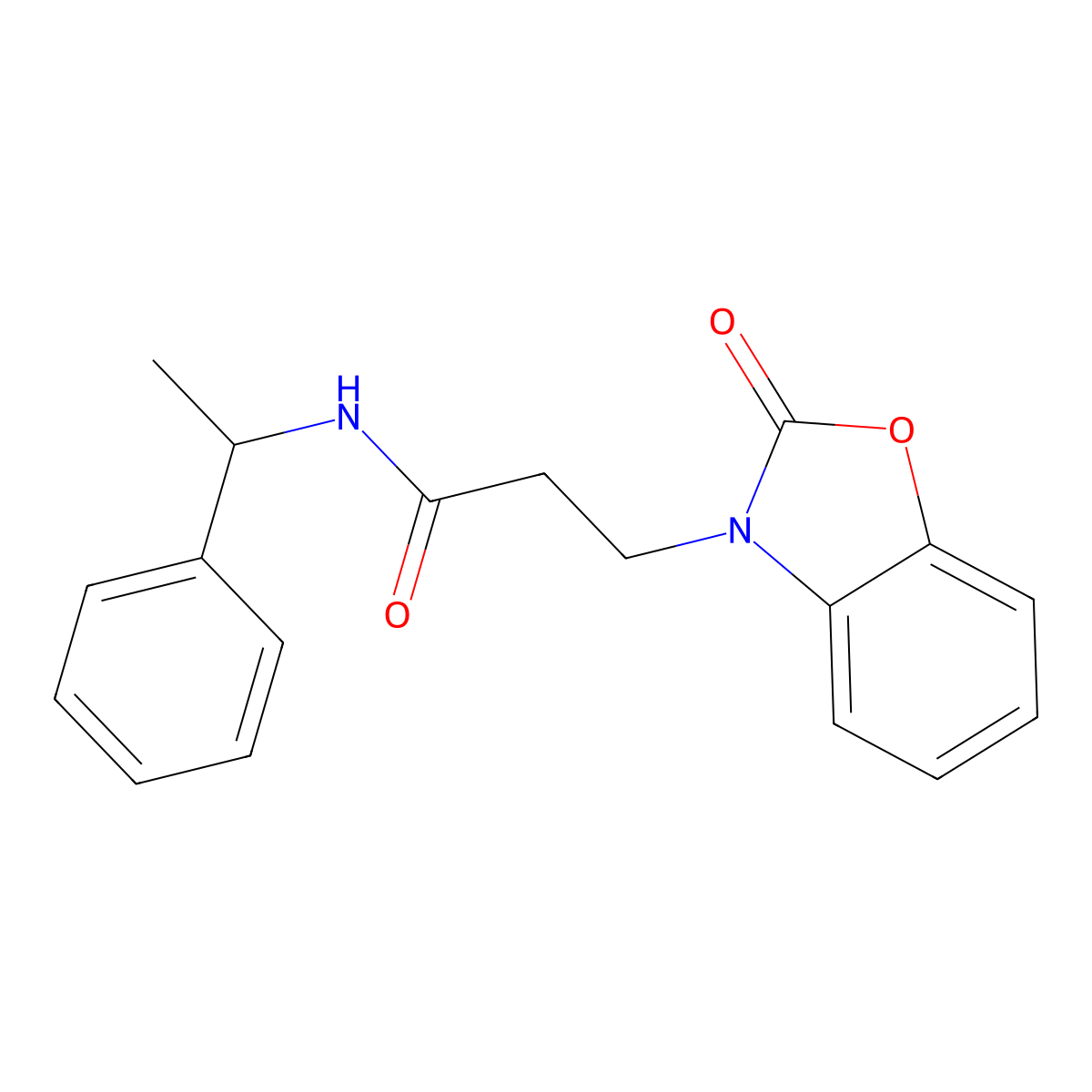 3-(2-oxo-1,3-benzoxazol-3(2H)-yl)-N-(1-phenylethyl)propanamide molecular structure, CAS 851988-90-4