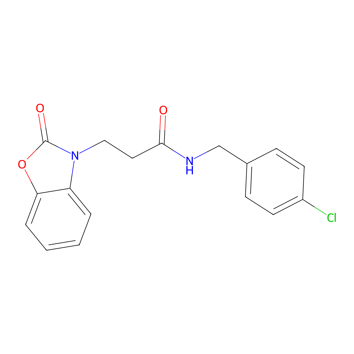 N-(4-chlorobenzyl)-3-(2-oxo-1,3-benzoxazol-3(2H)-yl)propanamide molecular structure, CAS 851988-91-5