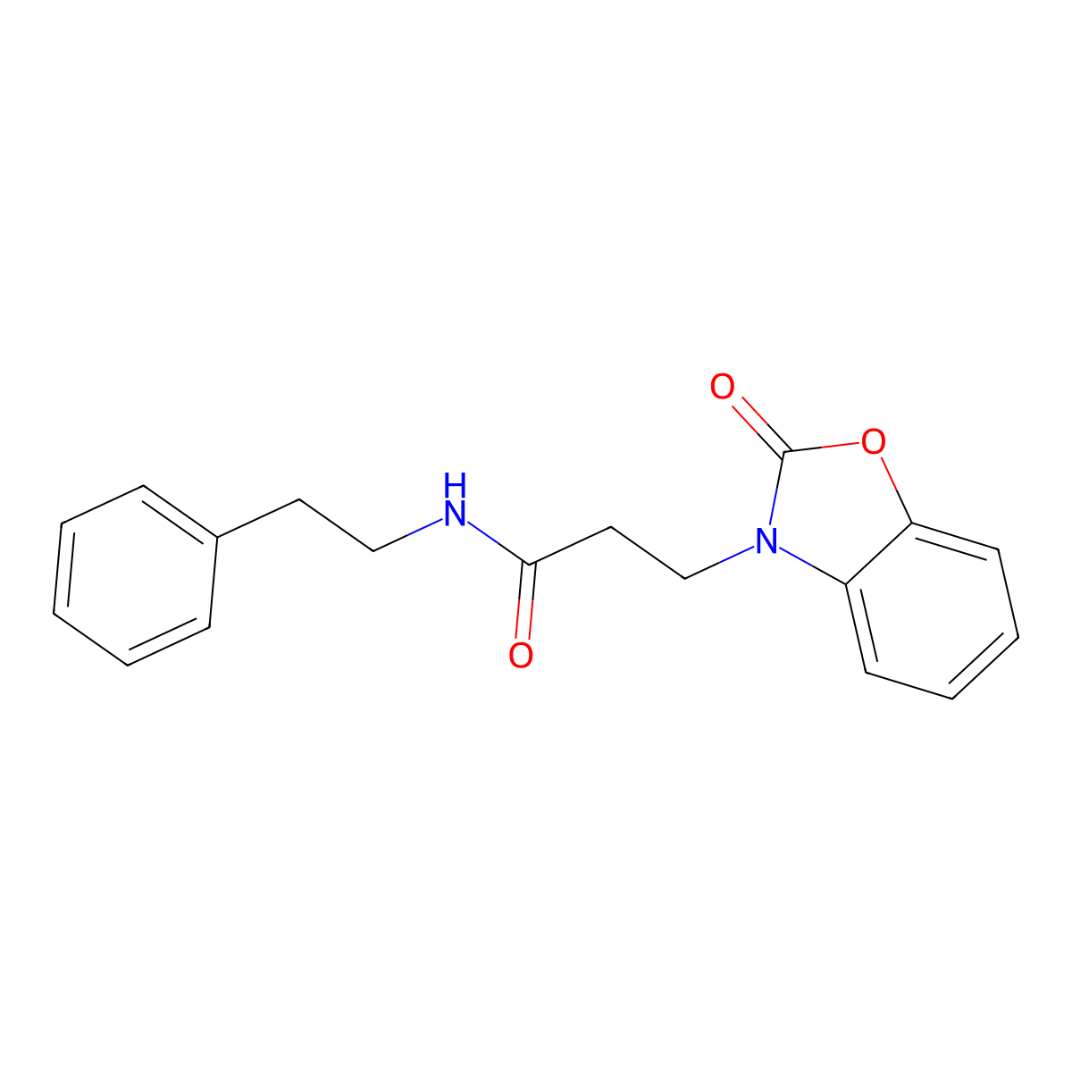 3-(2-oxo-1,3-benzoxazol-3(2H)-yl)-N-(2-phenylethyl)propanamide molecular structure, CAS 851988-94-8