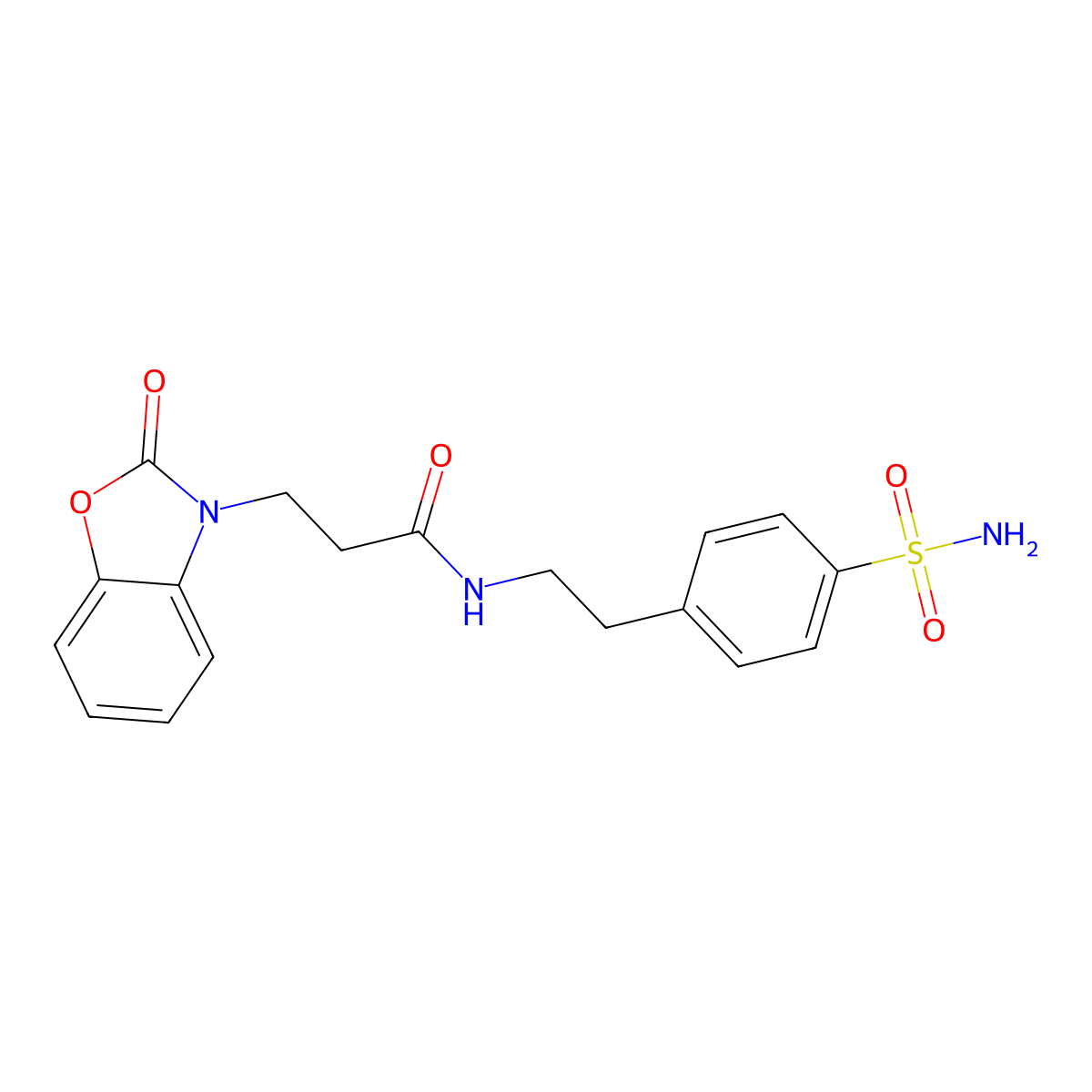 3-(2-oxo-1,3-benzoxazol-3-yl)-N-[2-(4-sulfamoylphenyl)ethyl]propanamide molecular structure, CAS 851988-95-9