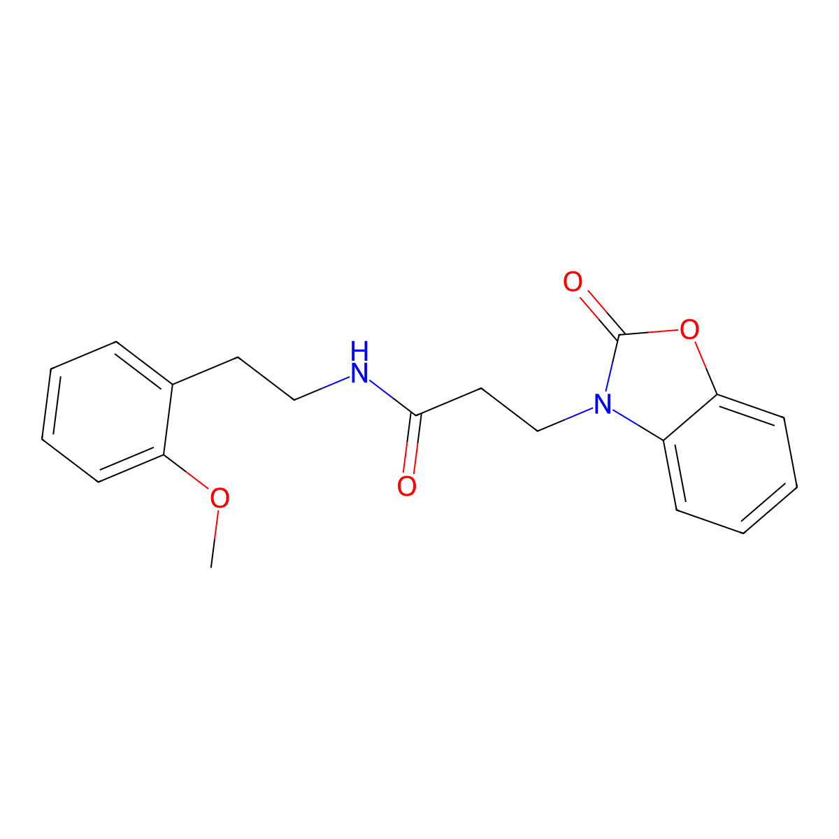 N-[2-(2-methoxyphenyl)ethyl]-3-(2-oxo-1,3-benzoxazol-3-yl)propanamide molecular structure, CAS 851988-96-0