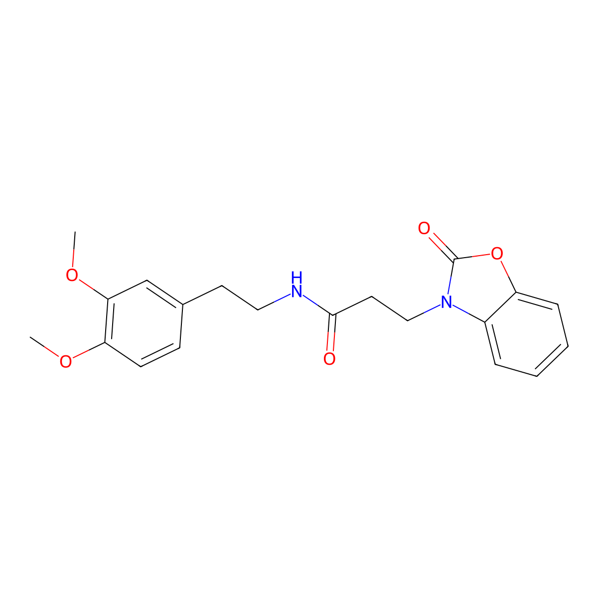 N-[2-(3,4-dimethoxyphenyl)ethyl]-3-(2-oxo-1,3-benzoxazol-3-yl)propanamide molecular structure, CAS 851988-97-1
